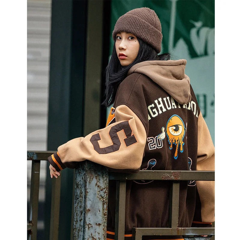 Куртка-бомбер Varsity куртка большого размера с вышивкой для пары женская новая