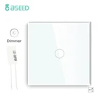 BSEED сенсорный диммер Экран переключатель 1Gang 2Way светодиодный датчик движения затемнения настенный светильник переключателей длиной Пресс диммер с украшением в виде кристаллов Панель темно Подсветка светильник