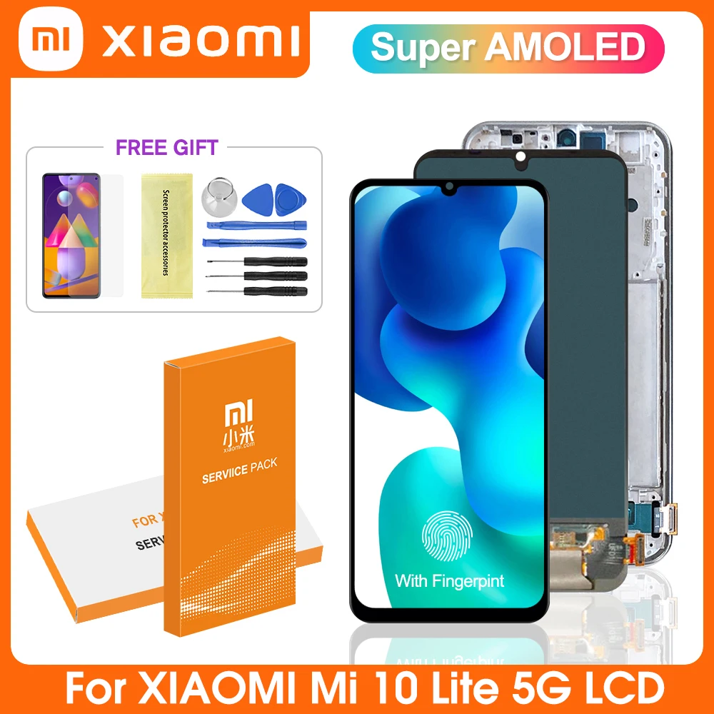 Сменный сенсорный ЖК-дисплей Super Amoled для Xiaomi MI 10 Lite | Мобильные телефоны и