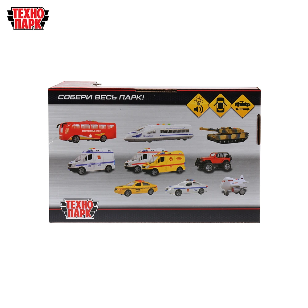 Машина ТЕХНОПАРК Скорая помощь 19 5см пластиковый со светом и звуком инерционный