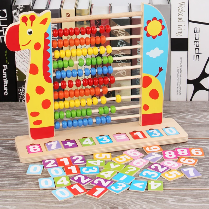 Детские деревянные игрушки Abacus маленький калькулятор ручной работы по методу