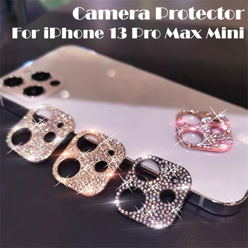 

Rhinestone Diamond Lens Protection Film For Apple iPhone 13 Pro Max Mini Rear Phone Camera Ring Protector For iPhone 13 Pro Max