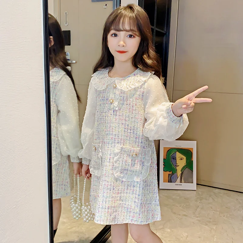 

Girl Dress Party Evening Gown Cotton 2022 White Pink Spring Autumn Flower Girl Dress for Wedding Vestido Robe Fille Tutu Kids Ba