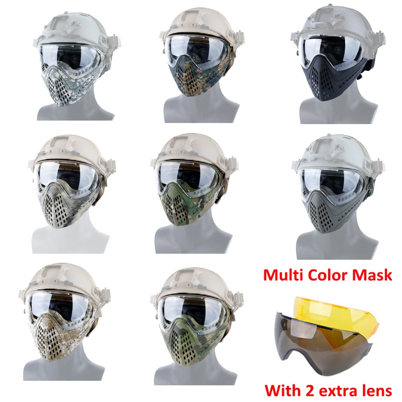 Тактические маски с 3 линзами для страйкбола, охотничьей винтовки, пневматического оружия, Cs-игр, военные, стрельбы, пейнтбола, защитные маск... от AliExpress RU&CIS NEW