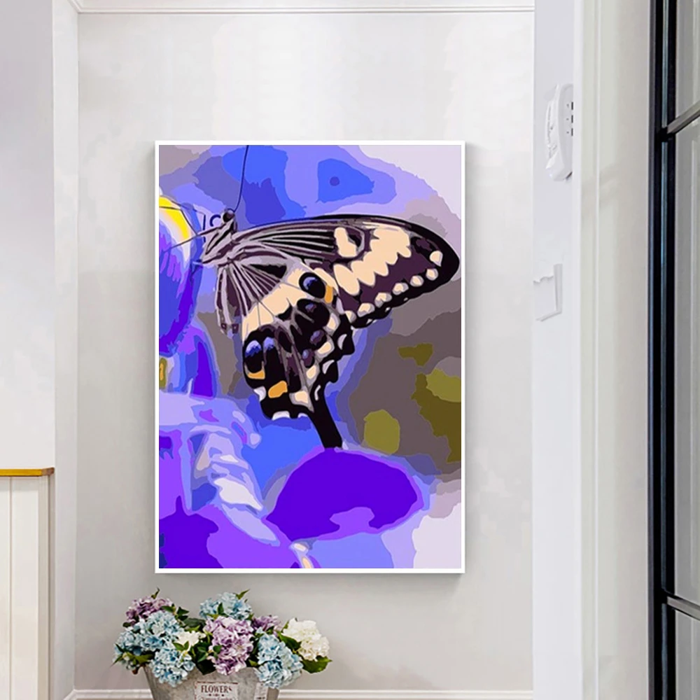 Картина AZQSD по номерам акриловая краска украшения для дома бабочки Unframe картина