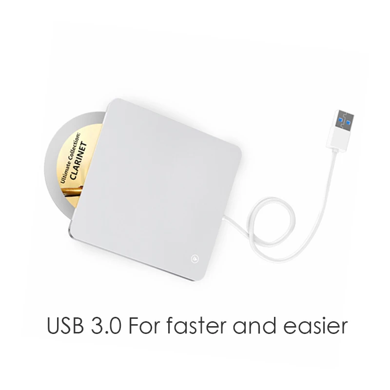 USB3.0 Внешний Оптический привод слот-загрузка DVD горелка с сенсорной кнопкой ПК ноутбук мобильный оптический привод USB 3,0 DVD горелка