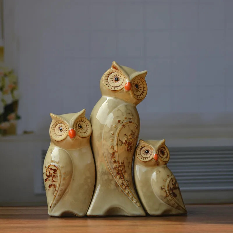 3 шт./компл. фигурки семьи сов миниатюры Декор для дома креативные поделки с