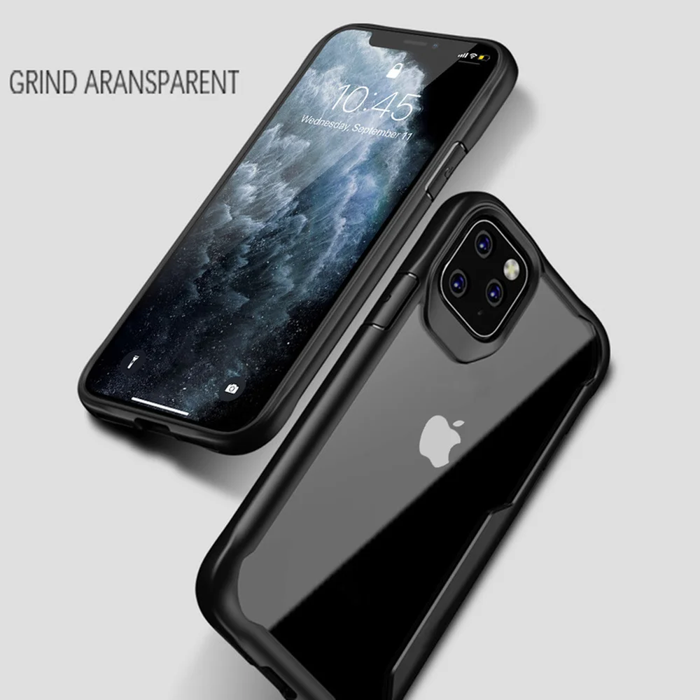 LAPOPNUT прозрачный мягкий бампер жесткий чехол для IPhone SE 2020 11 Pro Max Xs Xr X 8 7 Plus 6s 6