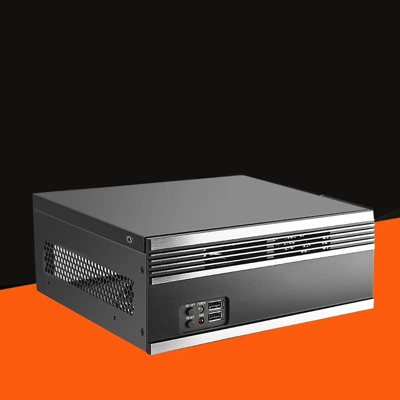 

Itx Case Brushed Aluminum Panel Portable Mini Computer Case Simple Small Case Horizontal Industrial Control Case