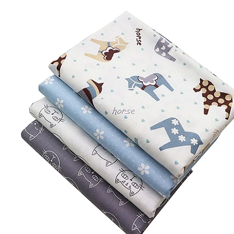 Мультяшная саржевая хлопковая ткань с принтом для кукол своими руками Лоскутная