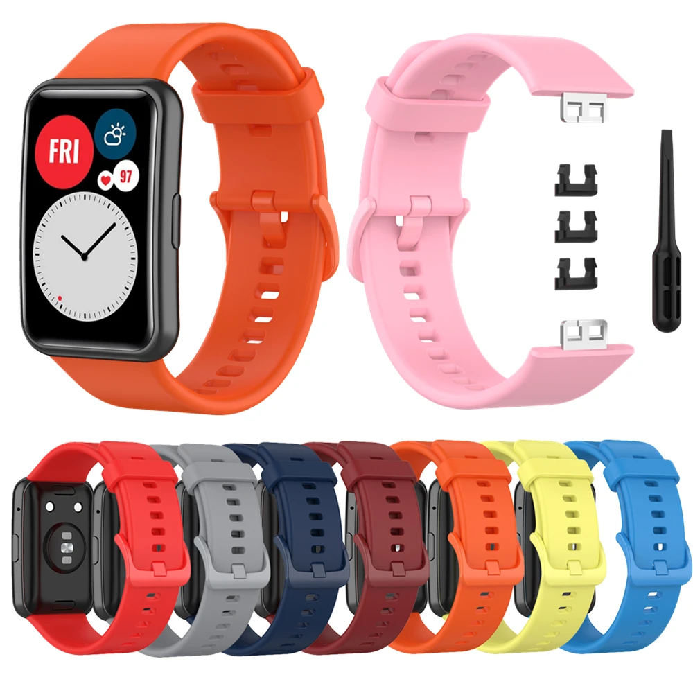 

Ремешок силиконовый для наручных часов Huawei, сменный спортивный браслет для умных часов, аксессуары