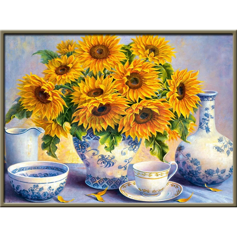 

Пейзаж цветок DIY 11CT Вышивка крестом Наборы ремесло набор для рукоделия хлопчатобумажная нить с напечатаным холстом дома на продажу