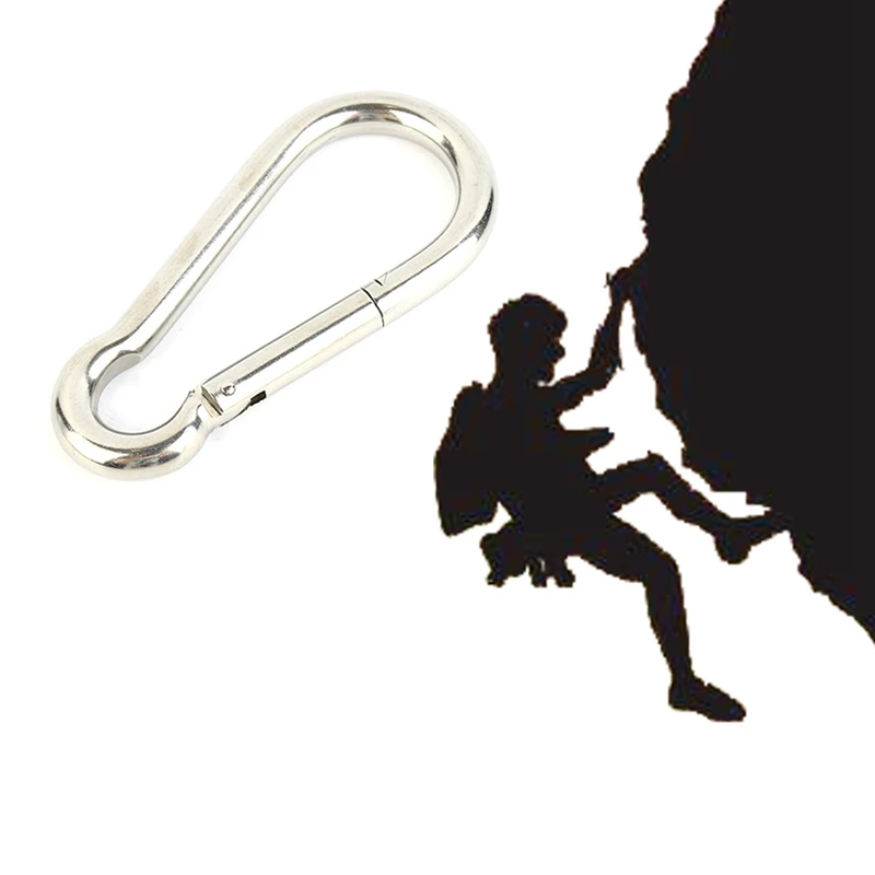 

1 Pcs Mini Silver Stainless Steel Spring Carabiner Snap Hook Keychain EDC Survival Outdoor Camping Tools