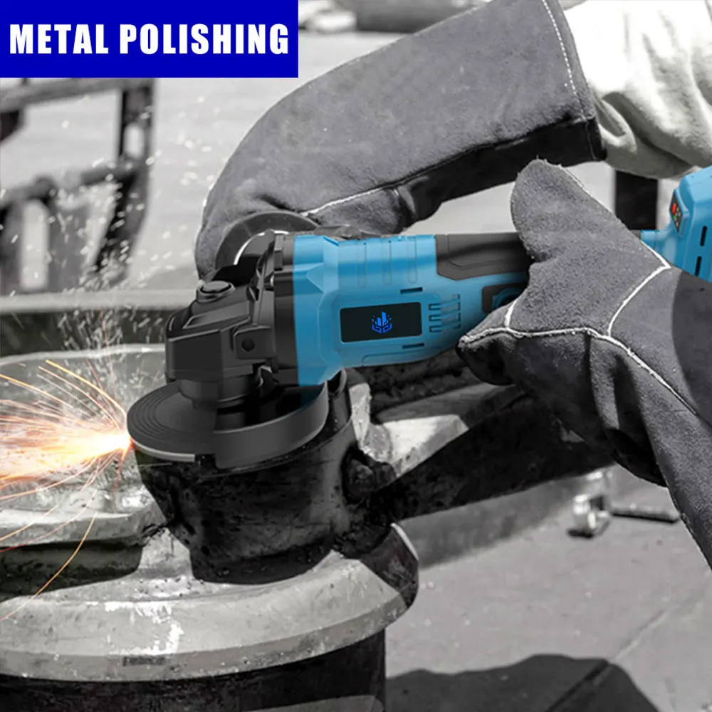 

125MM Brushless Angle Grinder For Wood Cutting Metal Grinding Polishing 3 Speed Woodworking Power Tool For Makita 18V Battery