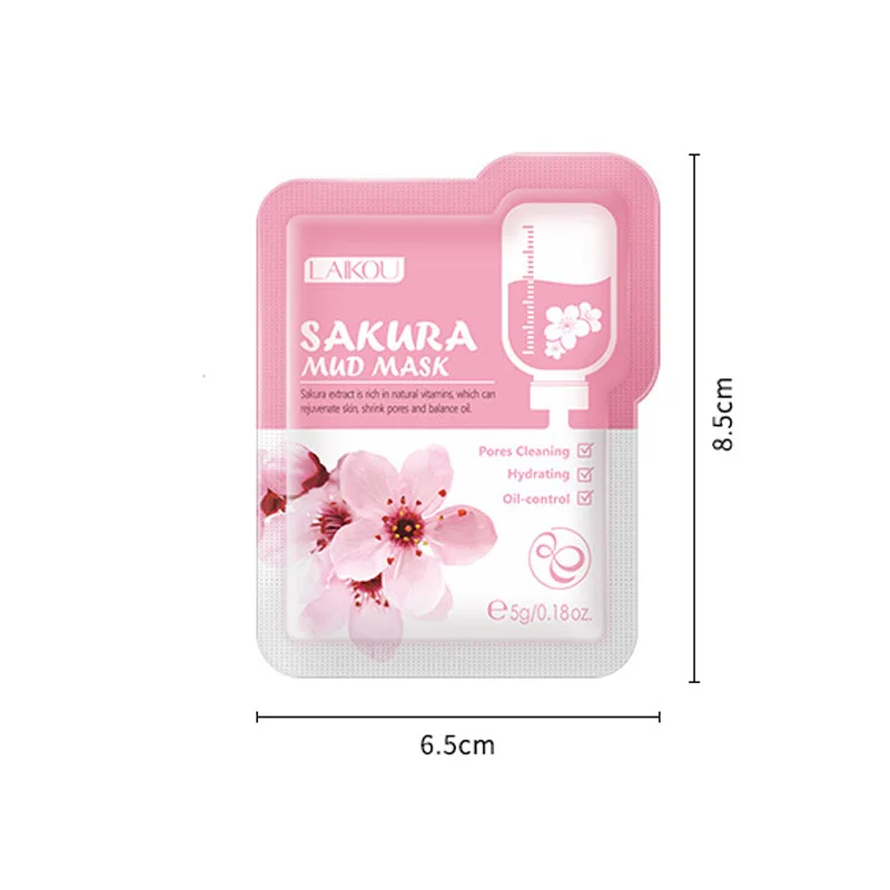 LAIKOU 7pcs Japan Sakura Mud Face Mask Cleansing Whitening Moisturizing Oil-Control Anti-Aging Clay Packs Facial Skin Care | Красота и
