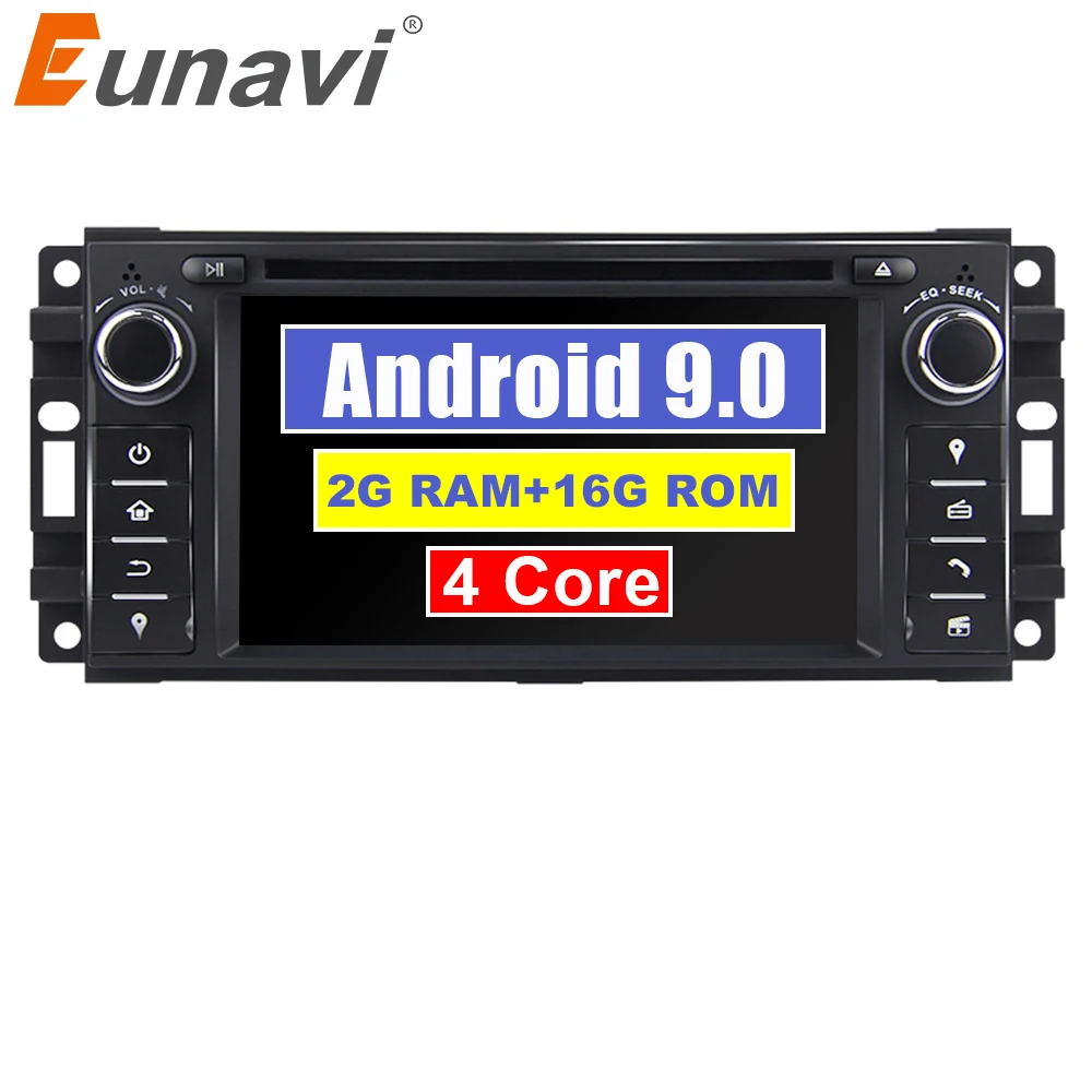 Eunavi 1 Din Android 9 0 автомобильный DVD-плеер для Jeep/wrangler/patriot/compass/journey 2G RAM 16G ROM с Wi-Fi GPS Navi