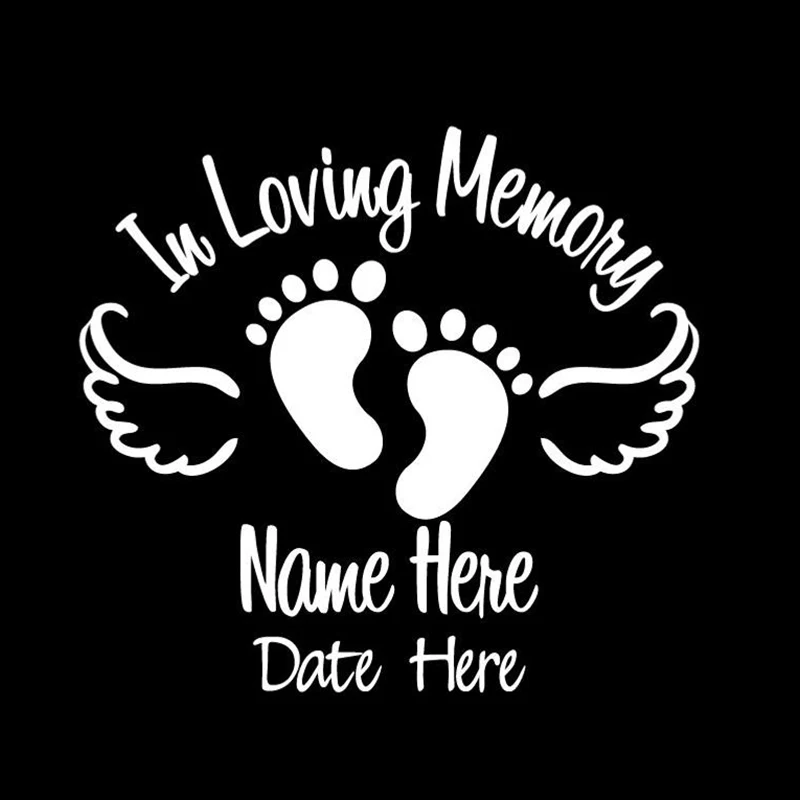 Черная/серебряная в влюбленной памяти детская виниловая наклейка с отпечатками