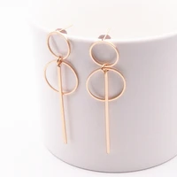 2019 fashion earrings punk simple gold silver color long section tassel pendant size circle earrings for ladies gifts wholesale