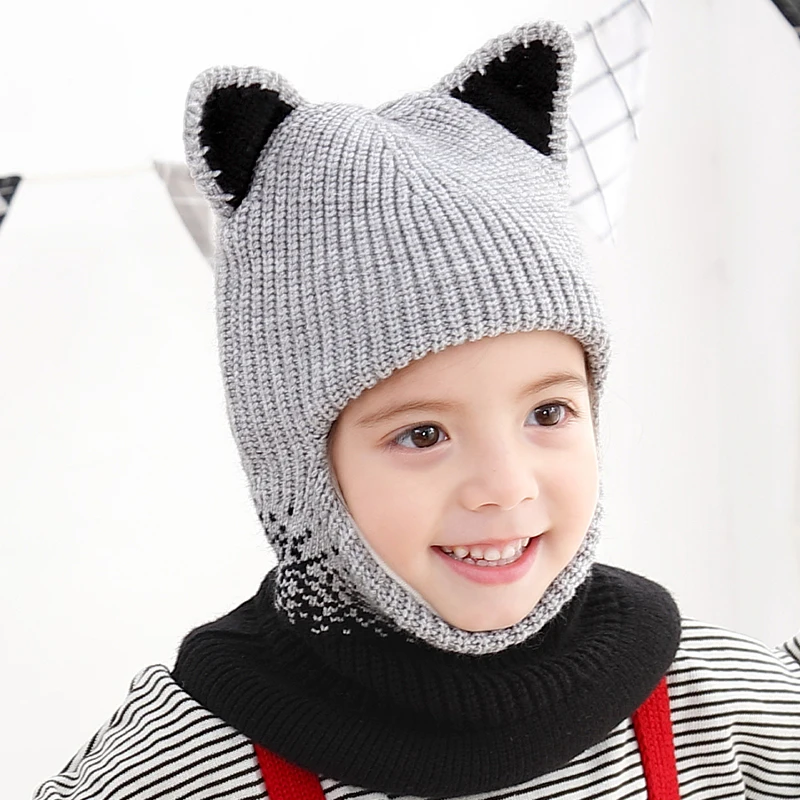 Зимняя детская шапка вязаная шапочка для маленьких девочек и мальчиков милая с