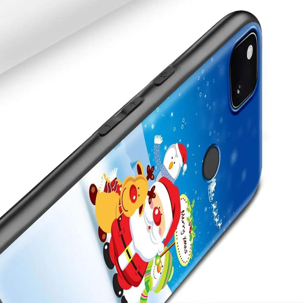 

Merry Christmas Snowman Snow Shockproof Cover for Google Pixel 4 XL Case Google 4 Shell Google 4a Phone Soft Fundas Coque Capa