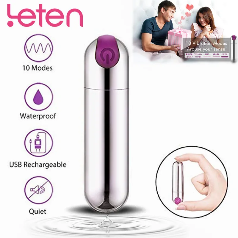 Пули вибратор 10 Скорость G-spot Стимулятор клитора Анальный фаллоимитатор USB