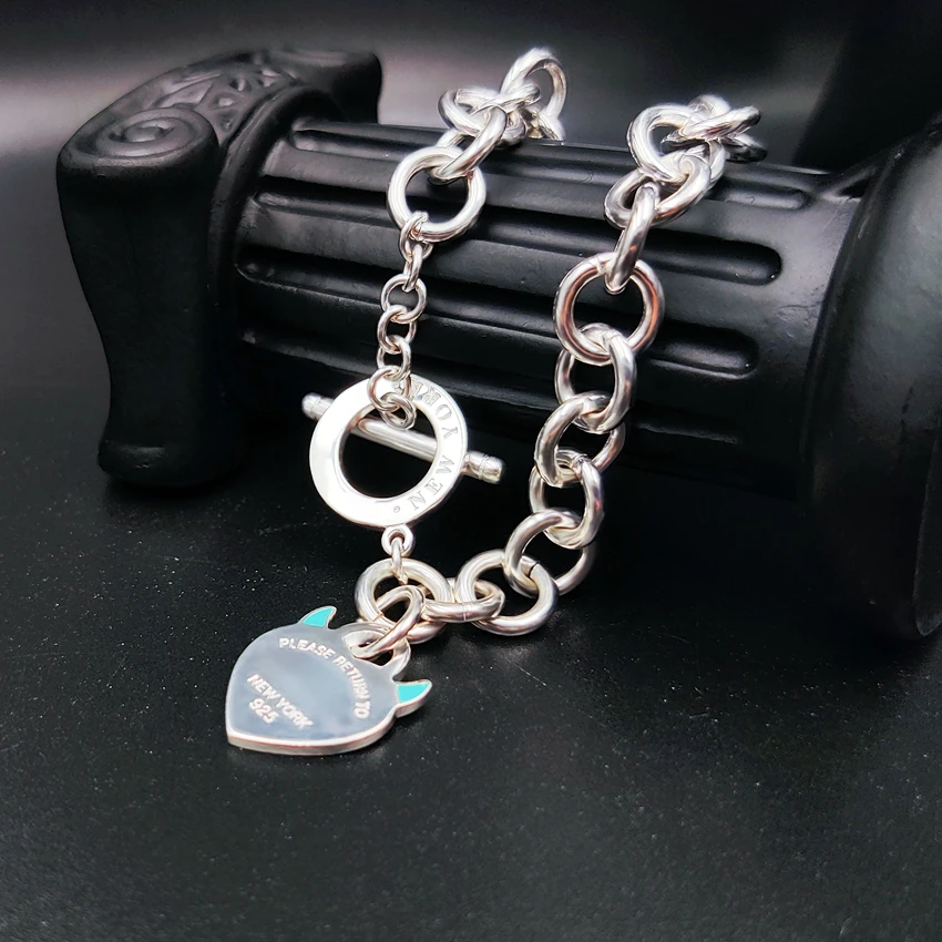 

1:1 Bracelets Chain Bracelet on Hand Women's Imitation Luxury Brand for Chic 2 Colors 925 Sterling Silver Couple Girls Classic