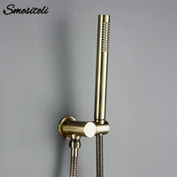 smesiteli brass brushed gold wall mounted hand shower head with water outlet bracket replacement tap bathroom faucet