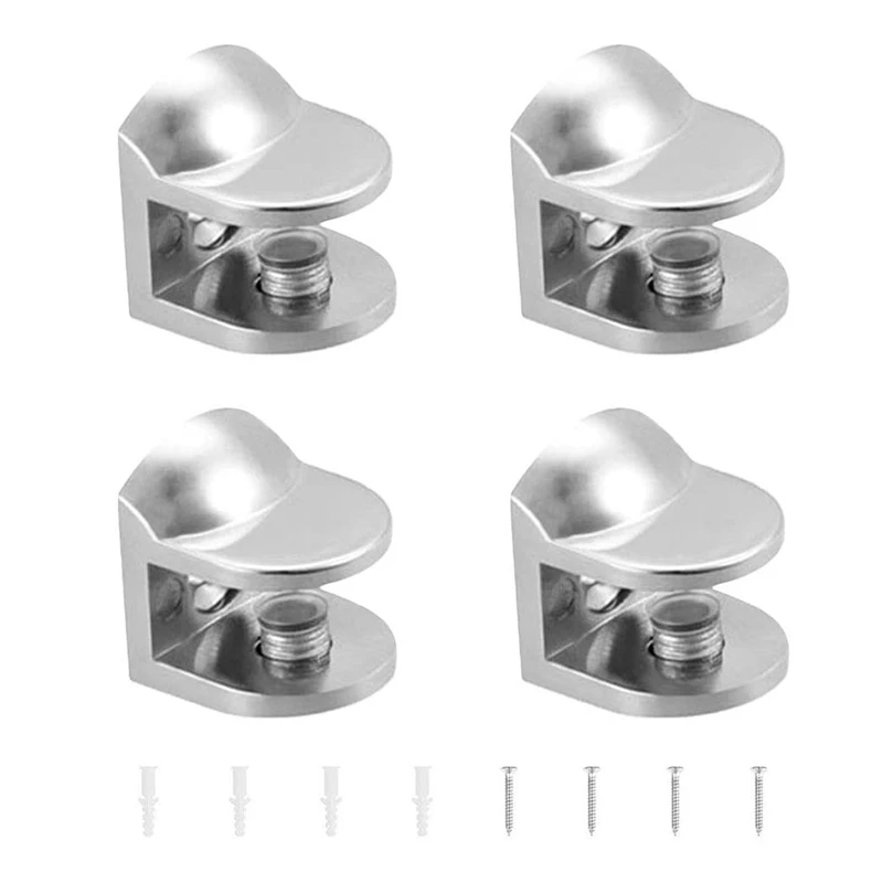 4 шт. Стекло полка Поддержка настенный регулируемые кронштейны фасон рыбий рот