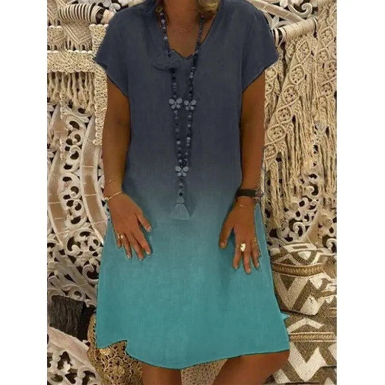 

Women 2021 Loose Boho Vintage Ruffles Befree Printed Gradual Leisure Dress Large Big Summer Party Beach Dresses Plus Sizes