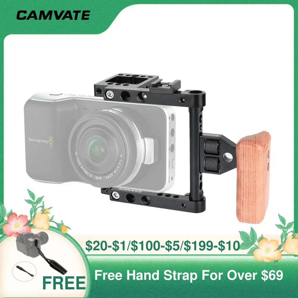 Камера CAMVATE полурамка клетка с деревянной левой ручкой и креплением горячий