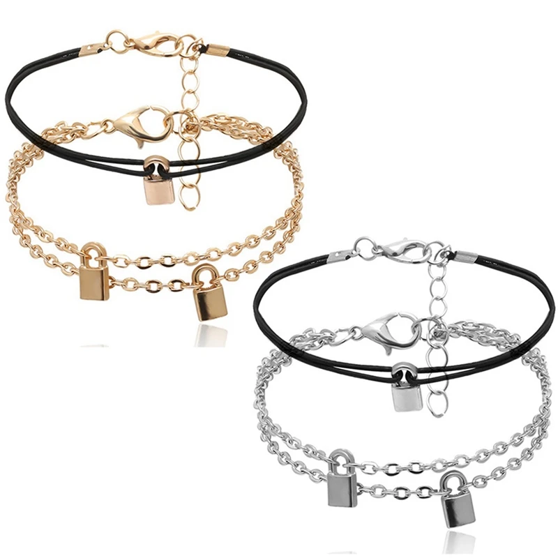 Готический панк Lover Lock подвеска цепочка браслет набор для мужчин и женщин Шарм