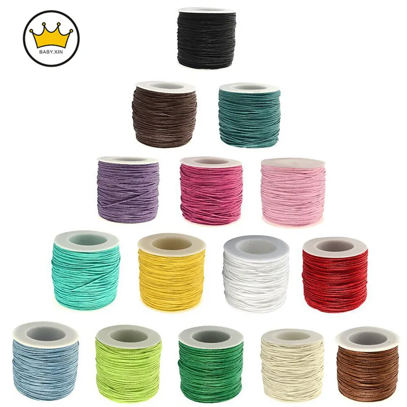 

100 ярдов/рулон, 1 мм вощеная нить, хлопковый шнур, подходит для браслетов, ожерелий, серег, лент, ремешок, Ювелирная фурнитура для рукоделия, ра...