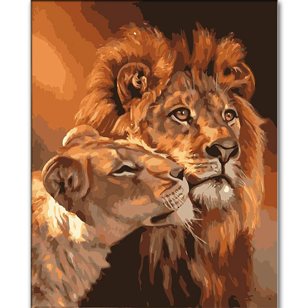

New Arrivals 5D Diamond Painting "Loving Lion Couple" Animal Full Diamond Mosaic Diamond Embroidery Cross Stitch Decorate Gift
