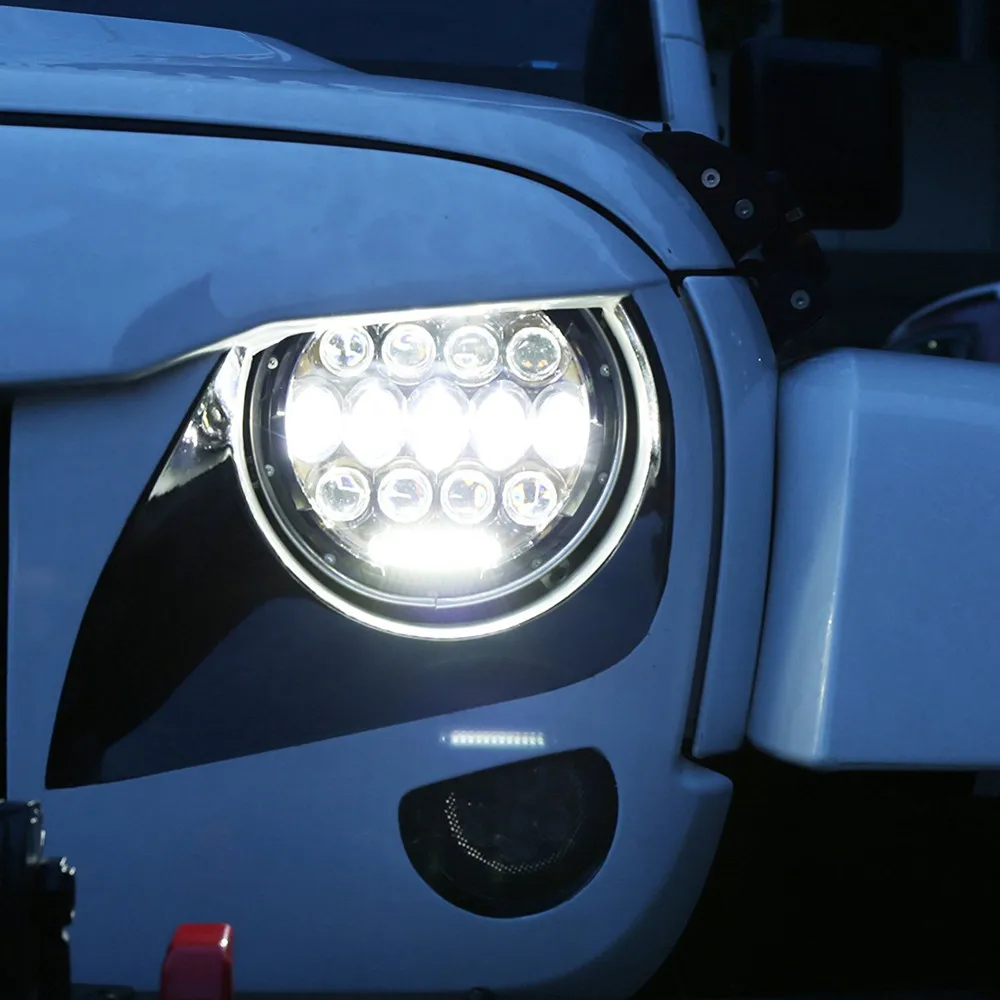 2 шт. 7-дюймовая светодиодная фара DRL 75 Вт + 4-дюймовый передний бампер