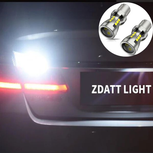 White Zdatt 2 шт. автомобильный светильник 1156 светодиодный BA15S P21W светодиодный BAU15S PY21W BAY15D 1157 P21/5 Вт R5W 21 SMD 3030 авто лампы светодиодный 12 V-24 V - Испускаемый цвет: White
