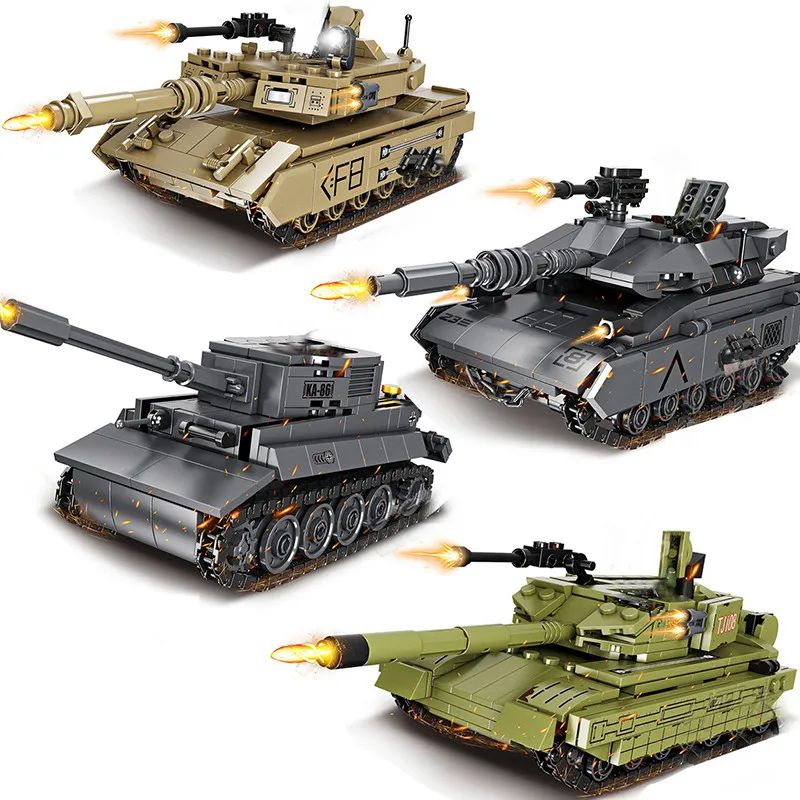 

Военный танк тигра M1A2 99A Merkava, строительные блоки, военный боевой автомобиль, обучающие игрушки для мальчиков и детей