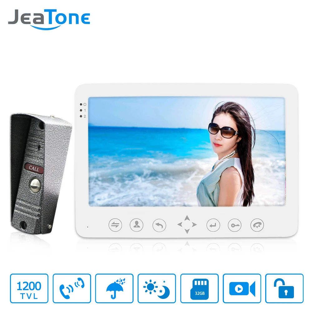 P201S1M715W1 Jeatone видеодомофон 7 ''HD проводной видео дверной звонок камера Поддержка ИК ночного видения датчик движения для домашней безопасности+ 1200TVL камера - Цвет: P201S1M715W1