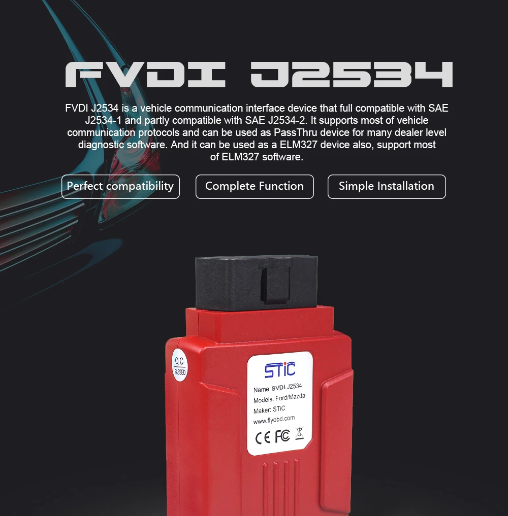 SVCI J2534 OBD2 диагностический инструмент для Fo-rd и Mazda поддержка ELM327 Программное обеспечение и онлайн-модуль программирование и замена VCM2 сканер