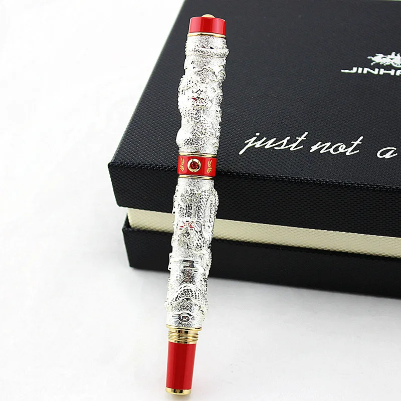Jinhao двойной дракон/змеиная винтажная Роскошная авторучка/ручка держатель полностью Металлическая резьба тиснение Тяжелая Подарочная Ручка Коллекция - Цвет: I