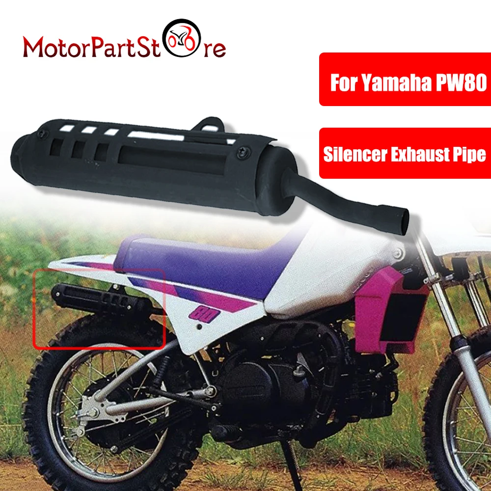 

Black Motorcycle Exhaust Muffler Pipe Silencer Tail Pipe For Yamaha PW80 PY80 PW PY 80 Peewee Dirt Bike Pit Bike Motorbike