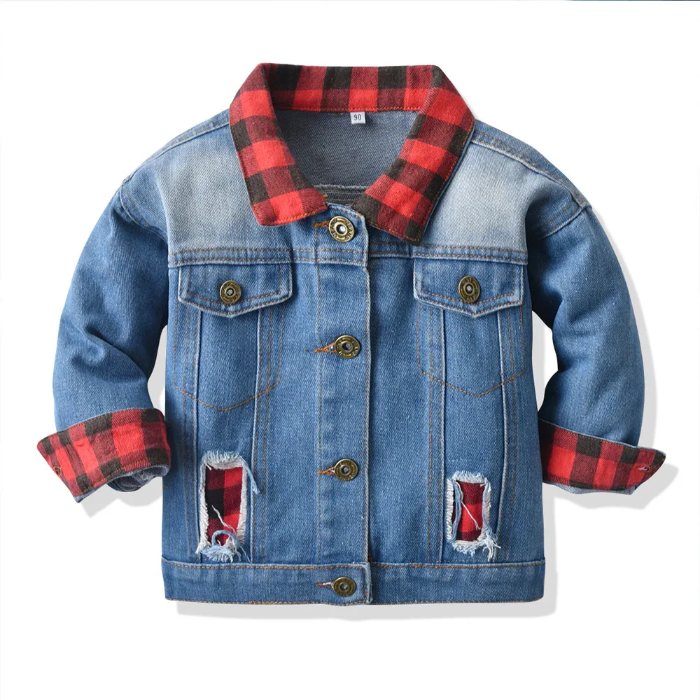 

Denim Jacket Spring Plaid Kids Jacket Clothes Children Outwear Baby Girls Clothes Jacket For Girls Coat Windbreaker Teen Clothes