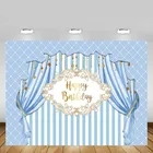 Mehofond принц День Рождения фотография фон синяя занавеска полоса мальчик портрет фотосессия фон фотостудия баннер