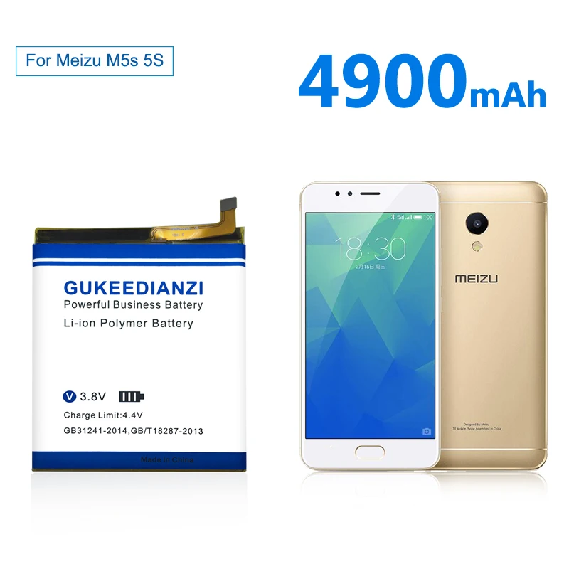 GUKEEDIANZI 4900 мАч аккумулятор для телефона BA612 для Meizu Meizy 5S M5 M5S M612Q M612M перезаряжаемый аккумулятор большой емкости с бесплатным инструментом