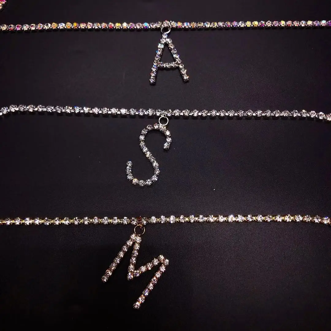 Стразы на заказ цепочка талию с одной буквой AZ сексуальные женские бикини