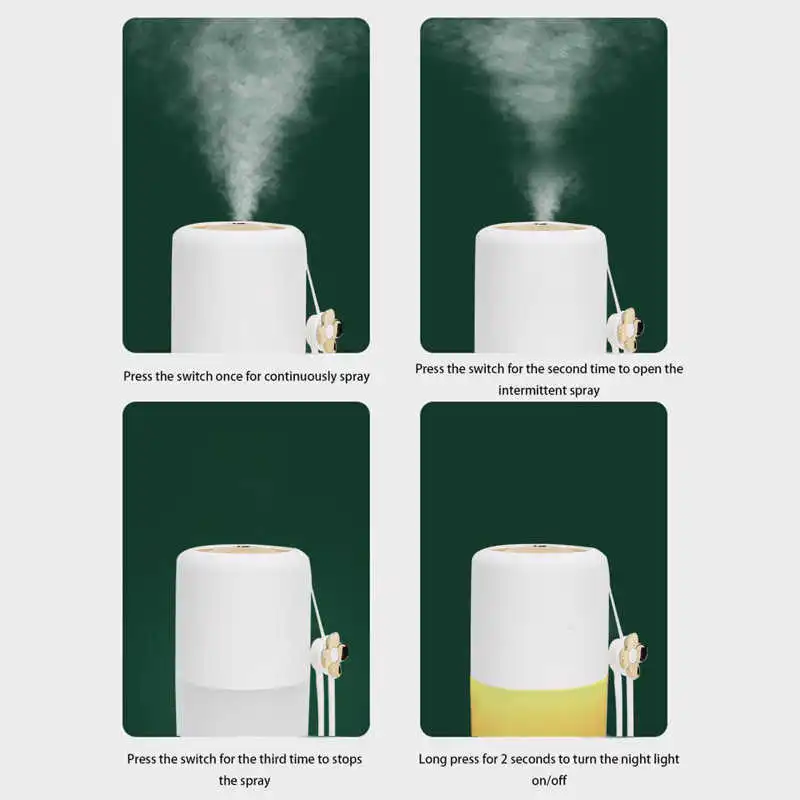 

300ml Air Humidifier Mist Maker Sprayer Night Light USB Charging In Home Humidifier