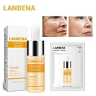 Сывороточная эссенция LANBENA, витамин С, маска для удаления темных пятен, веснушек, пятен, не линяет, отбеливание, уход за кожей, отбеливание против морщин