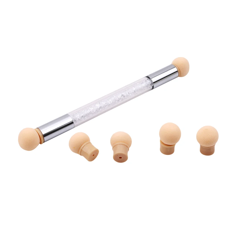 Двухсторонняя моющаяся ручка с градиентом 4 губками цветной светильник терапия