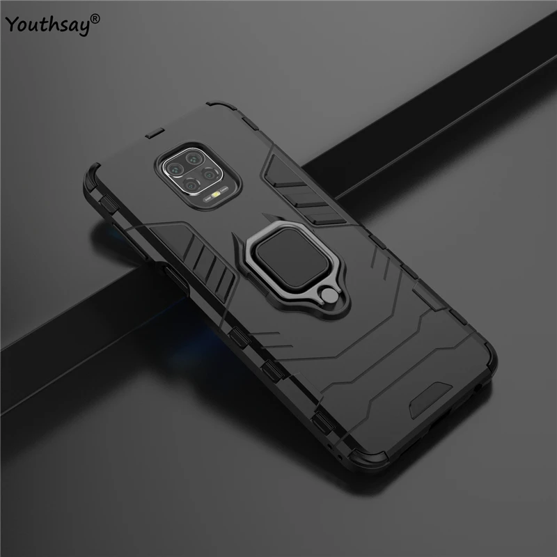 

Protective Case For Xiaomi Redmi Note 9S Case For Redmi Note 9S Cover Armor Shell Fundas Finger Ring Cover For Redmi Note 9S