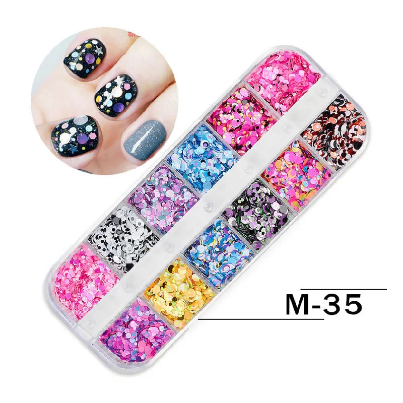 1 Box Multi Size 12 Mesh Glass Nail Rhinestones Mixed Colors Flat-back Strass 3D Charm Gems DIY Manicure Art Decorations | Красота и
