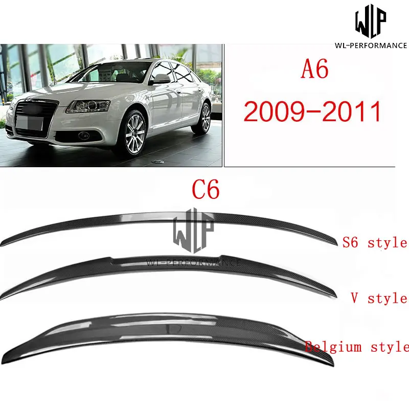 A6 высококачественный задний спойлер из углеродного волокна крылья